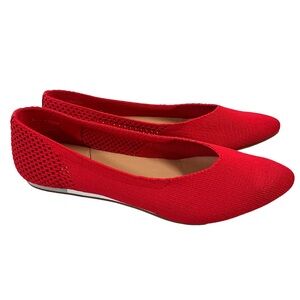 SAVA Cherry Red Lea Knit Flats